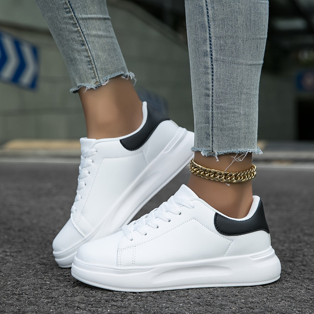 Dames Sneakers Minimalistisch Wit Leren Casual Schoenen 5