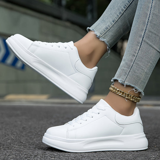 Dames Sneakers Minimalistisch Wit Leren Casual Schoenen 6