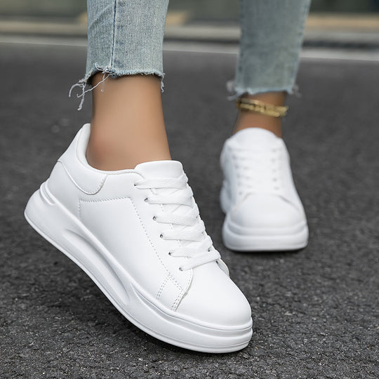 Dames Sneakers Minimalistisch Wit Leren Casual Schoenen 7