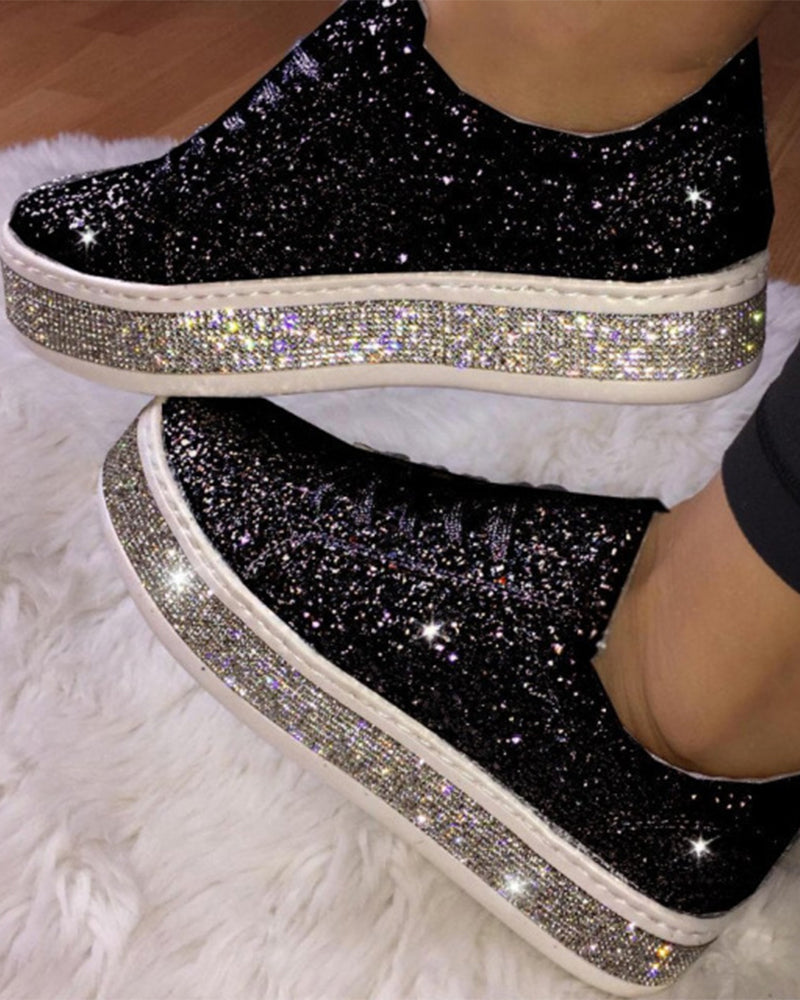 Dames Sneakers Platform Glitter Stijlvol 1