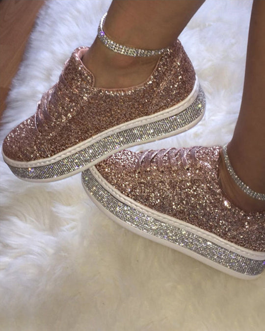 Dames Sneakers Platform Glitter Stijlvol 3