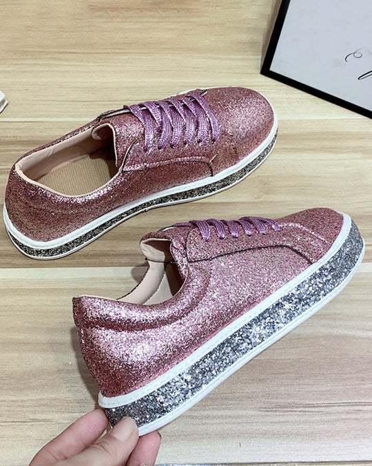 Dames Sneakers Platform Glitter Stijlvol 5