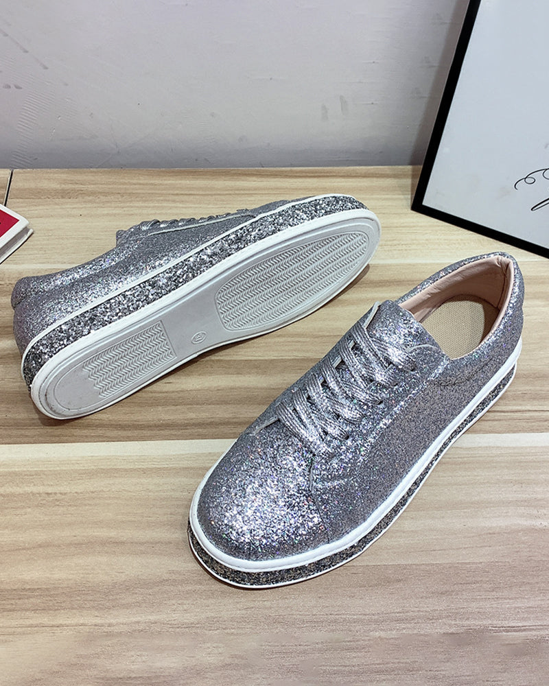 Dames Sneakers Platform Glitter Stijlvol 6