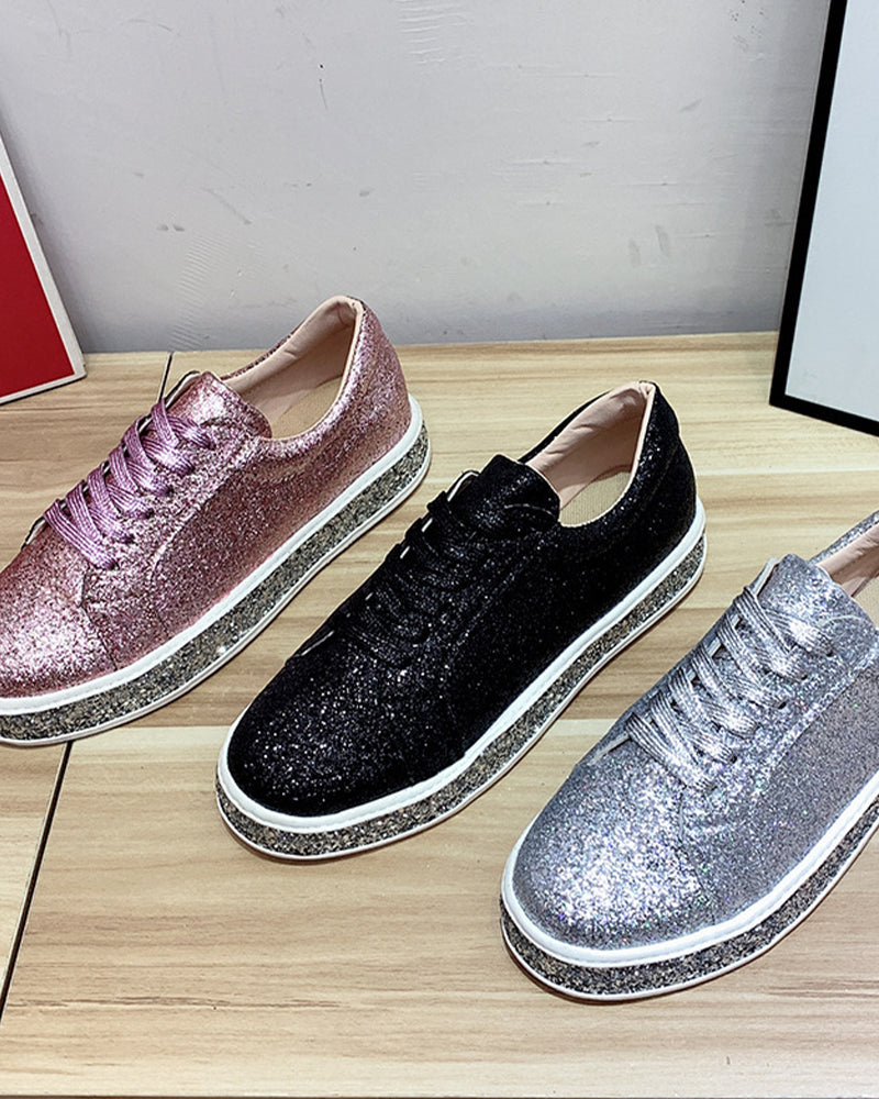 Dames Sneakers Platform Glitter Stijlvol 8