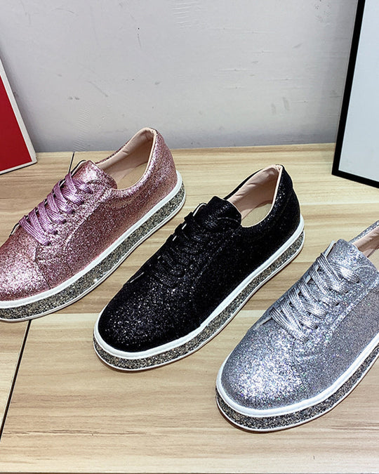 Dames Sneakers Platform Glitter Stijlvol 8
