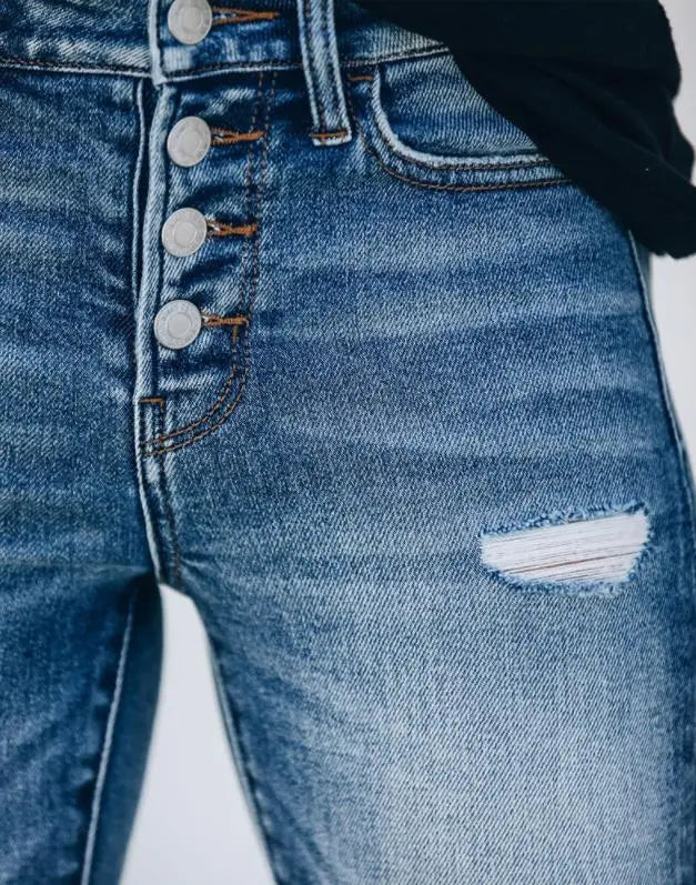 Dames Spijkerbroek Slanke Fit Gescheurde Details 5