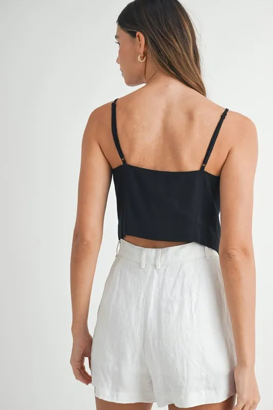 Dames Tanktop Met Knopen Van Linnenmix 4