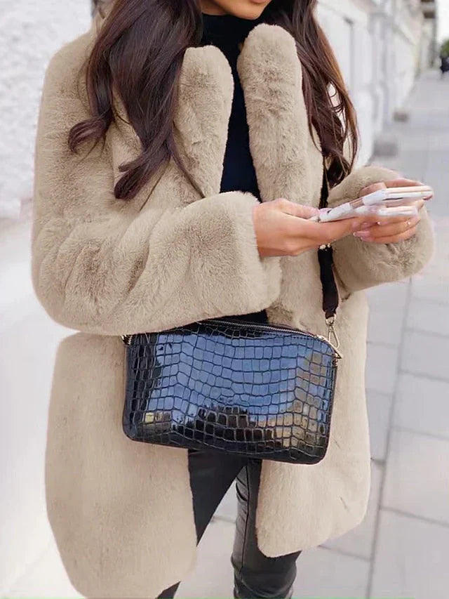 Dames Teddy Coat Oversized Pasvorm 5