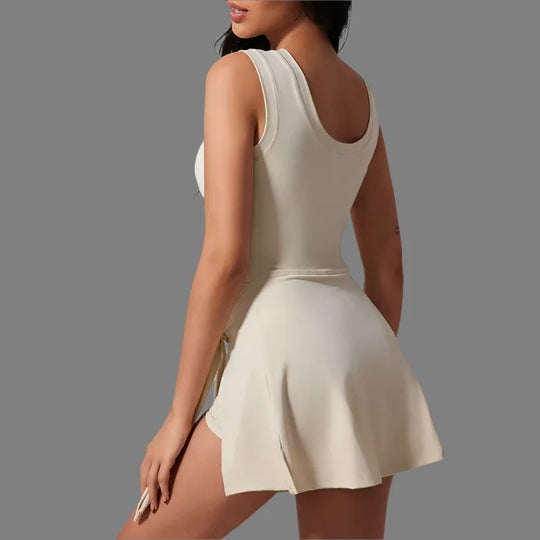 Dames Tennisjurkje Wrap-Stijl Ademend Met Ingebouwde Shorts 6