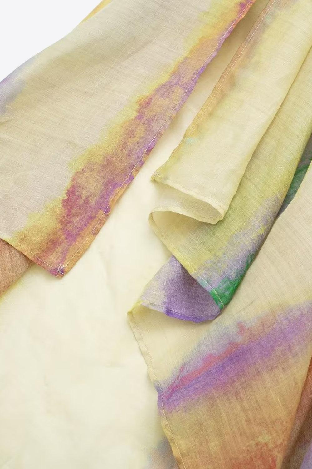 Dames Tie-Dye Lange Mouwen Shirt en Geknoopte Rok Set 5