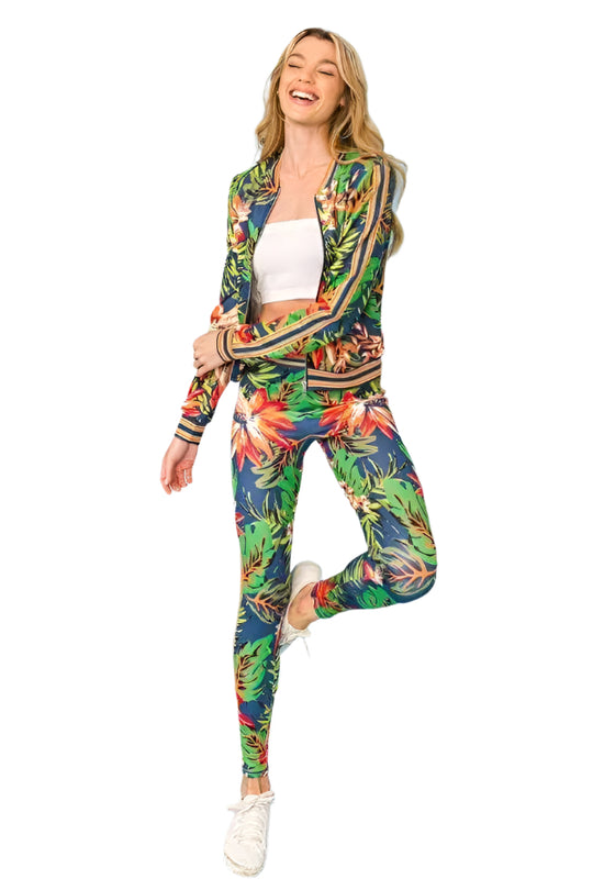 Dames Tracksuit Tropische Vibe Kabelgebreid 0