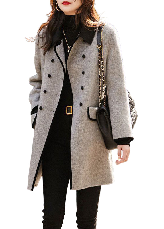 Dames Trenchcoat Dubbele Borst Patchwork Stijl 0