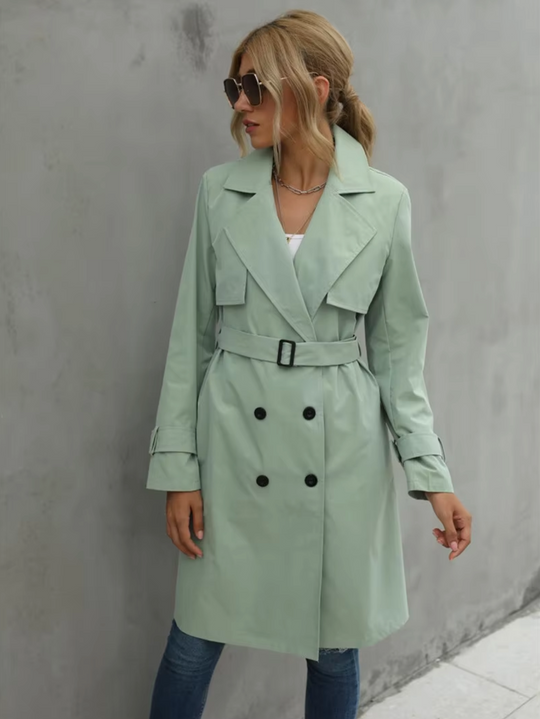 Dames Trenchcoat Dubbele Knopen Lange Stijl voor Casual en Formele Gelegenheden 4