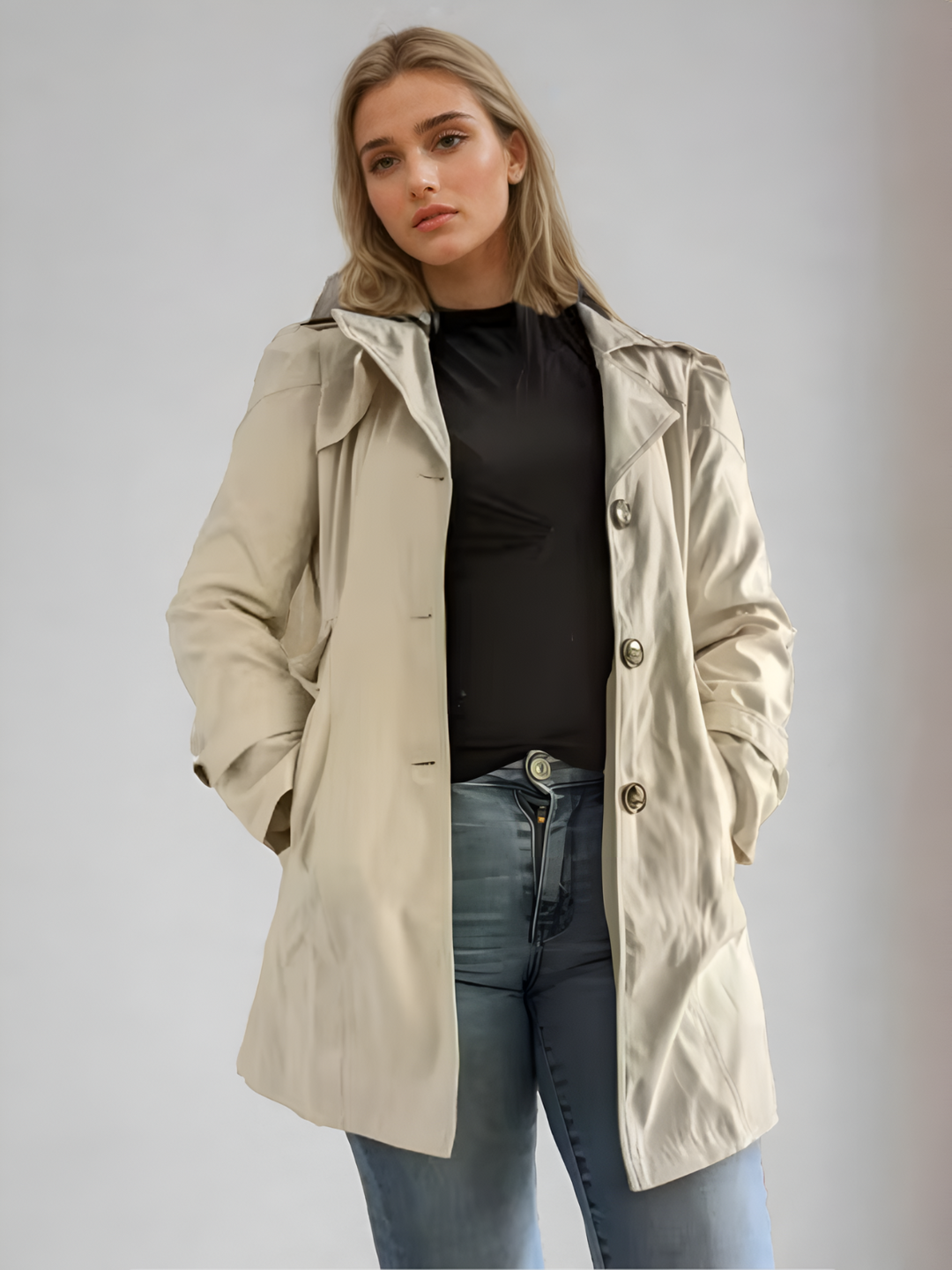 Dames Trenchcoat Getailleerd Voor Een Verfijnde Look 1