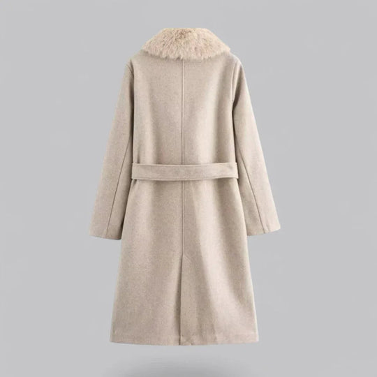 Dames Trenchcoat met Luxe Bontafwerking 1