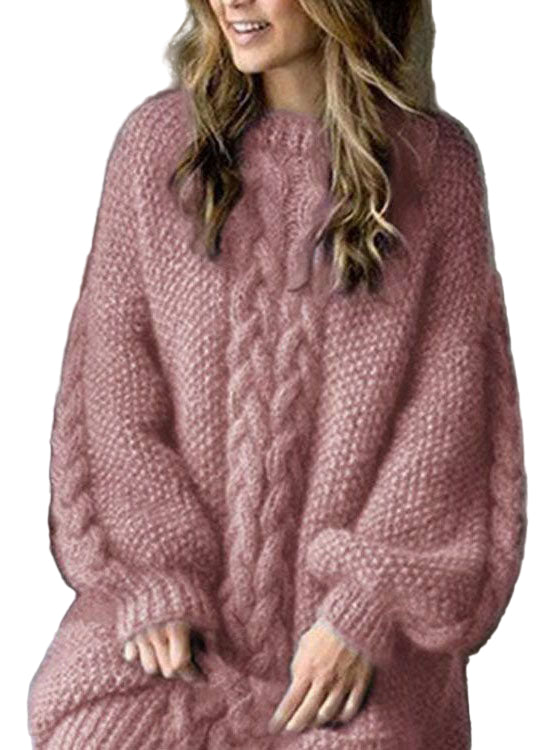 Dames Trui-Jurk Gebreid Roze 0