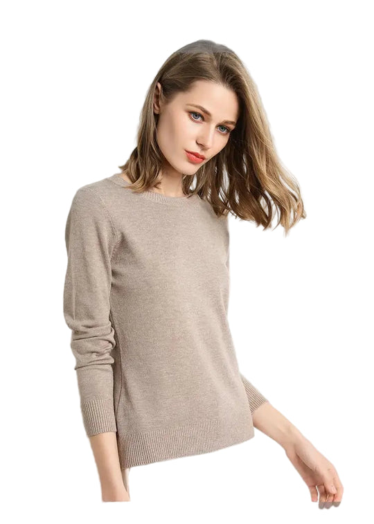 Dames Trui Merino Wol O-Hals Pullover Lange Mouwen 21