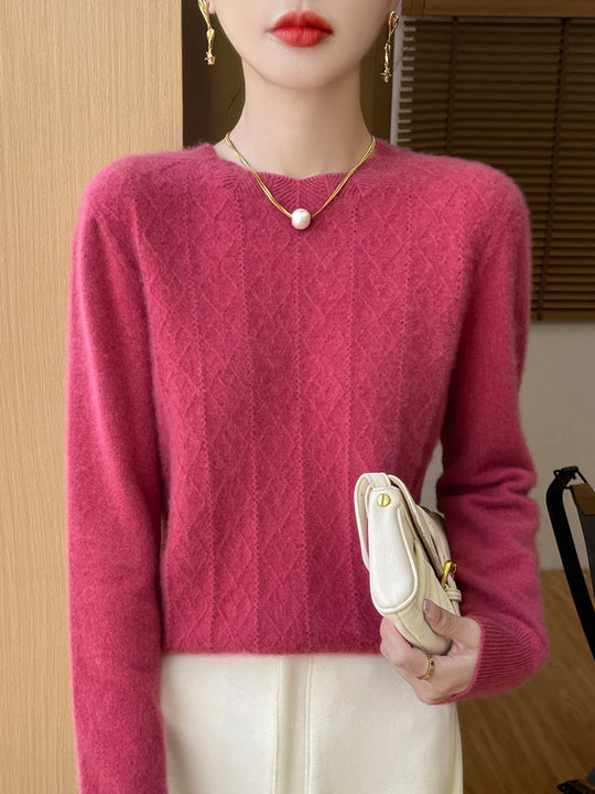 Dames Trui O-hals Gebreid van 100% Merino Wol voor Casual en Formele Gelegenheden 11