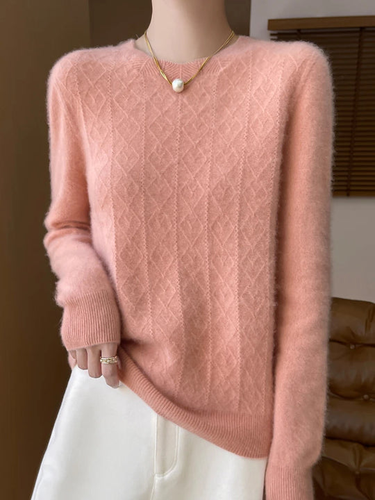Dames Trui O-hals Gebreid van 100% Merino Wol voor Casual en Formele Gelegenheden 4