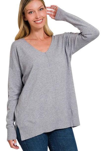 Dames Trui Plus Size V-Hals Lange Mouw Zachte Stof 0