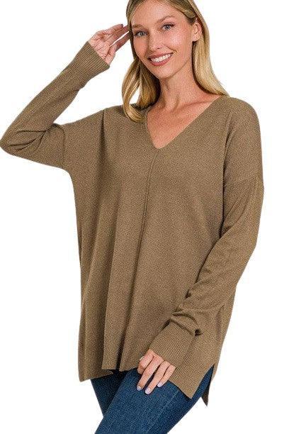 Dames Trui Plus Size V-Hals Lange Mouw Zachte Stof 2