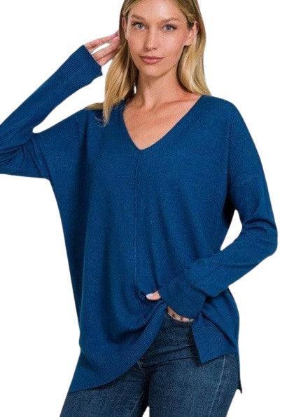 Dames Trui Plus Size V-Hals Lange Mouw Zachte Stof 3