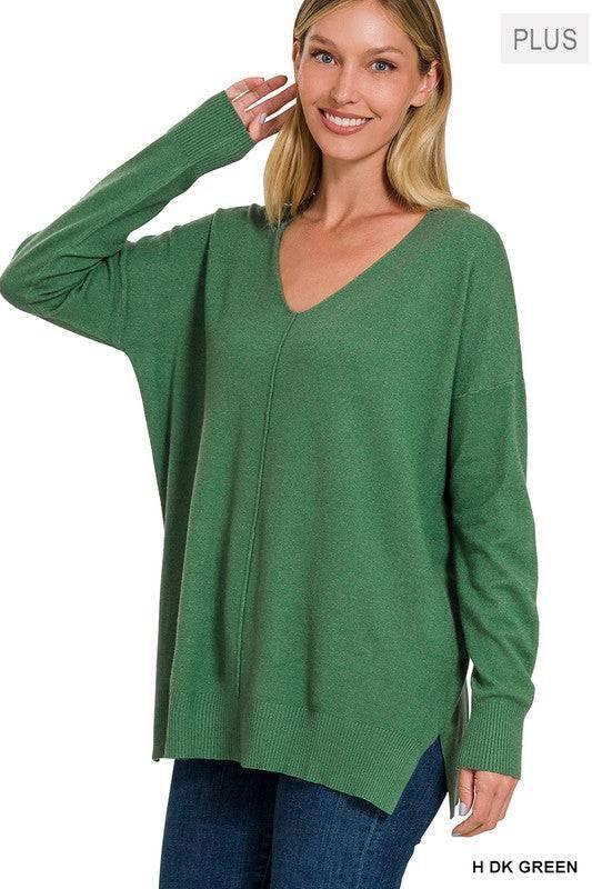 Dames Trui Plus Size V-Hals Lange Mouw Zachte Stof 5
