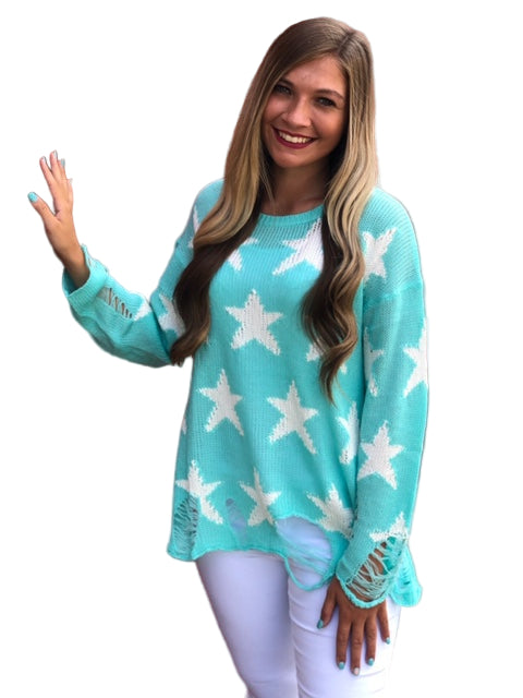 Dames Trui Sterrenprint Lichtgewicht Gebreid 0