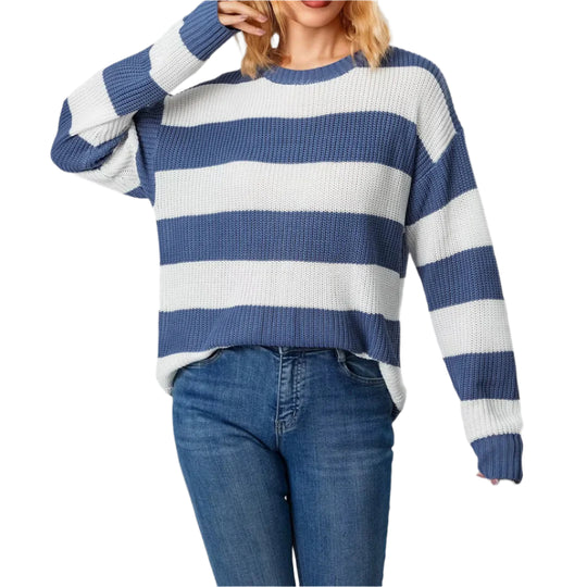 Dames Trui met Streepdessin Casual Gebreid 0