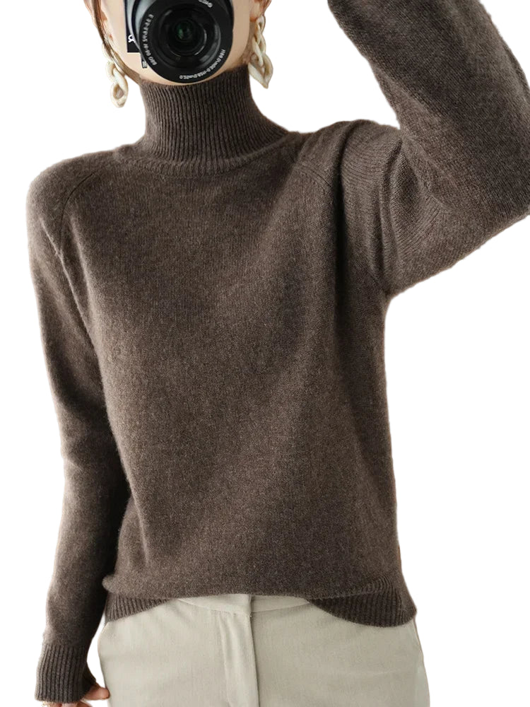 Dames Turtleneck Trui Merino Wol Zacht Herfst Winter 0