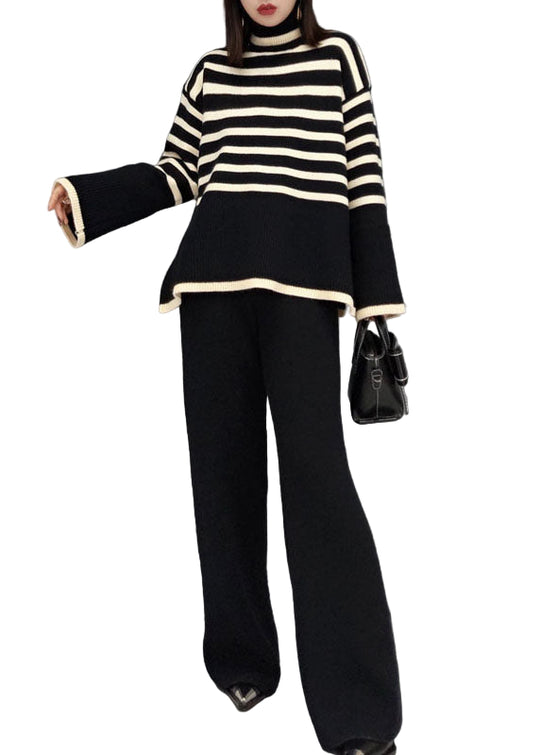 Dames Tweedelig Gestreept Pak met Col 0