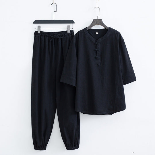 Dames Tweedelige Set Casual Linnen Katoenmix 2
