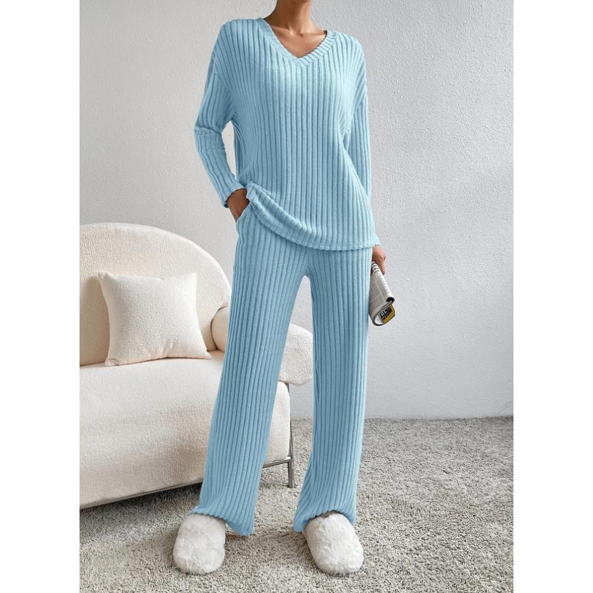 Dames Tweedelige Set Minimalistisch Gebreid Comfy Outfit 7