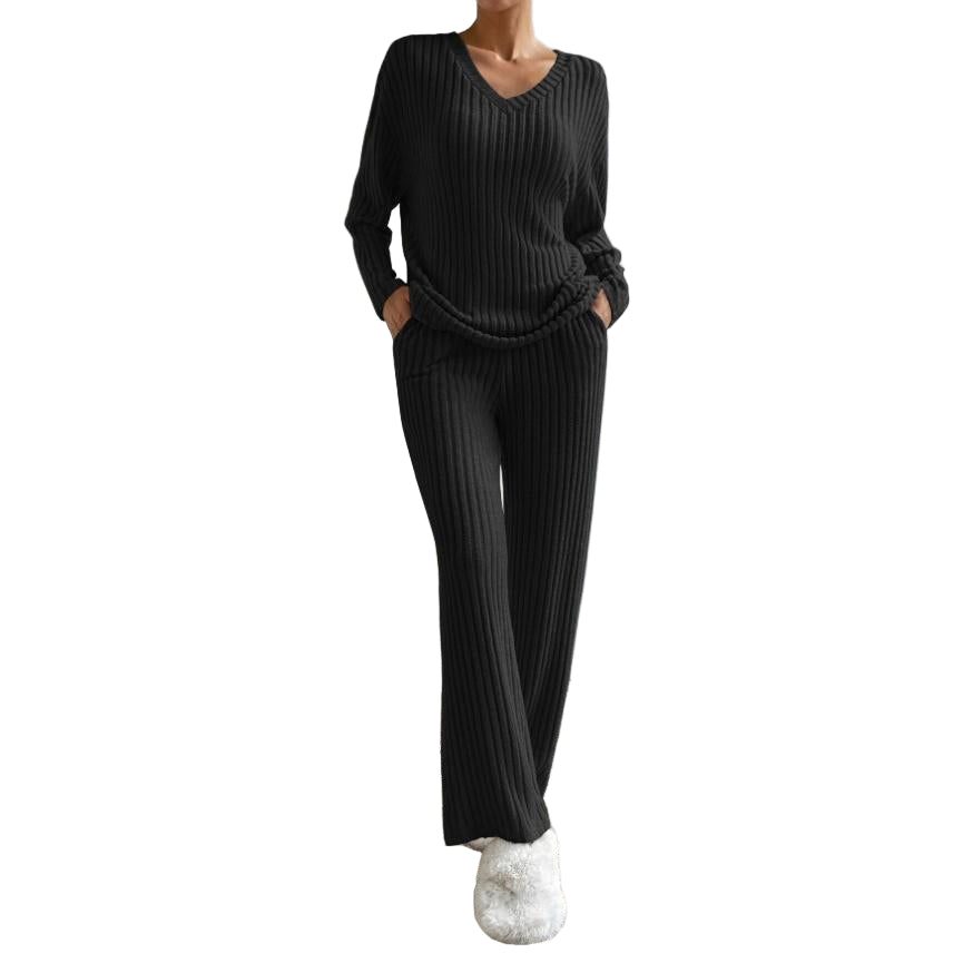 Dames Tweedelige Set Minimalistisch Gebreid Comfy Outfit 8