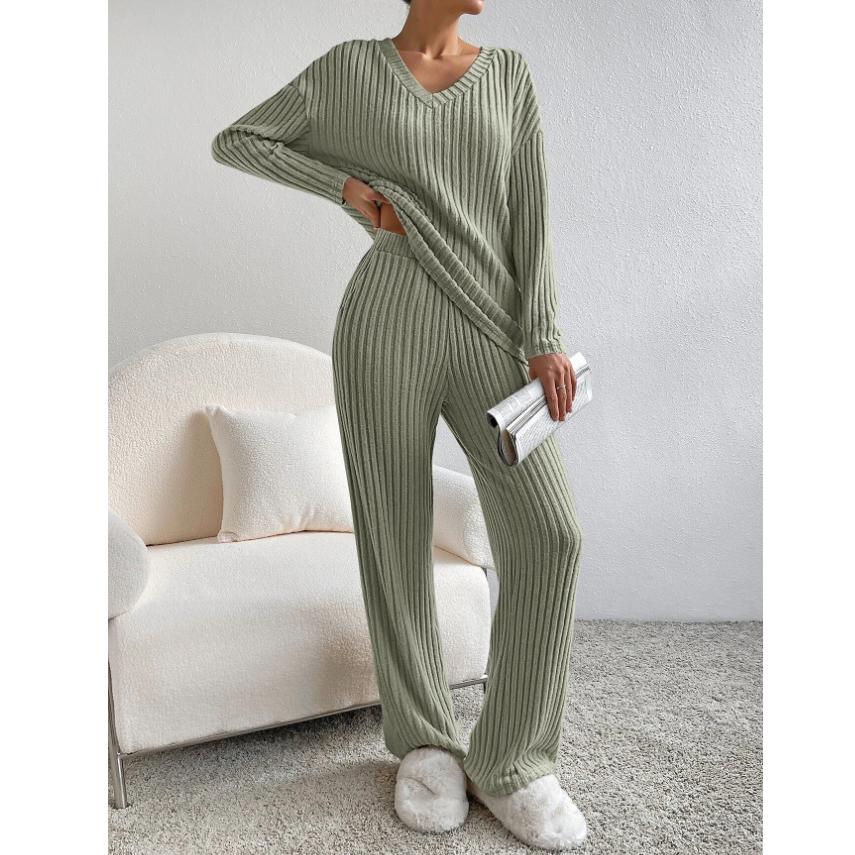 Dames Tweedelige Set Minimalistisch Gebreid Comfy Outfit 9