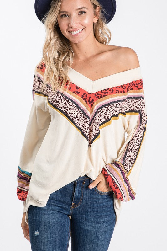 Dames V-Hals Blouse Met Bisschopsmouwen 2