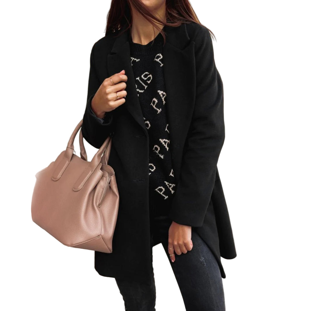 Dames Varm en Comfortabele Frakke met Dubbele Rijen Knappen 0