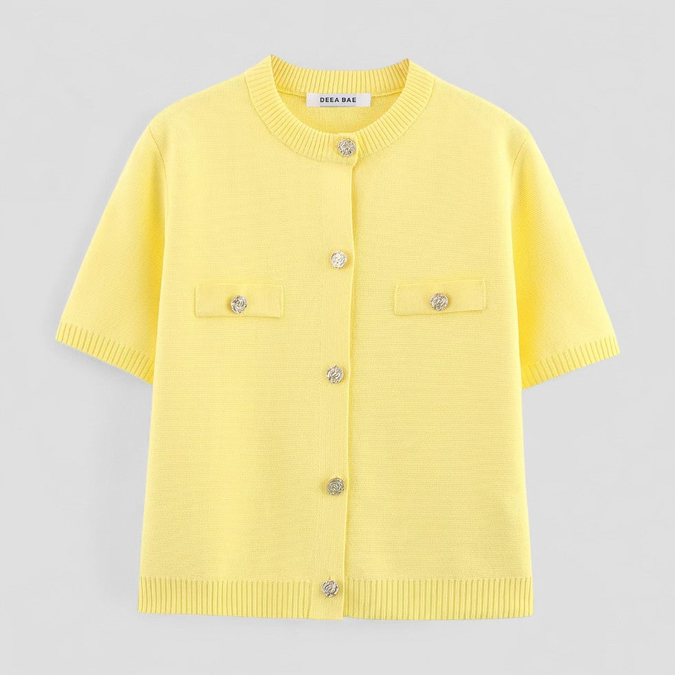 Dames Vest Korte Mouwen Met Knopen 1