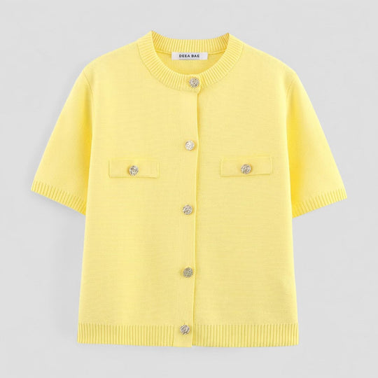 Dames Vest Korte Mouwen Met Knopen 1