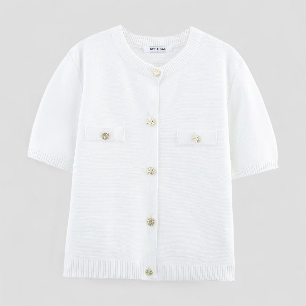 Dames Vest Korte Mouwen Met Knopen 2