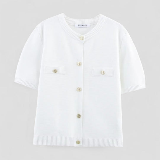 Dames Vest Korte Mouwen Met Knopen 2