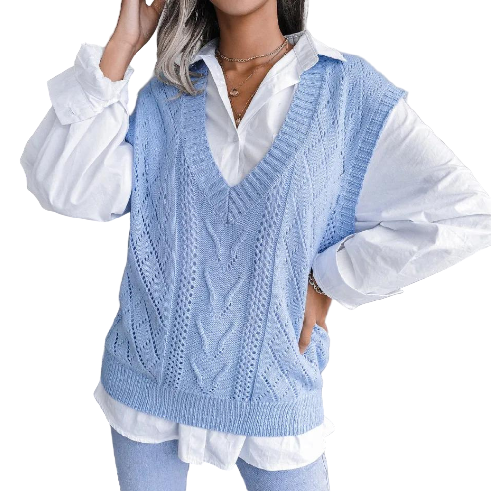 Dames Vest Modern Gebreid Voor Casual en Formele Gelegenheden 0