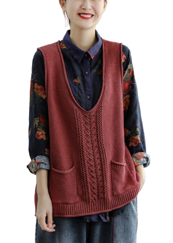 Dames Vest Mouwloos met V-hals en Uitgeholde Zakken 0