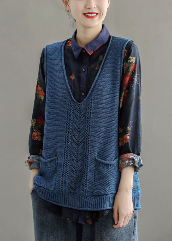 Dames Vest Mouwloos met V-hals en Uitgeholde Zakken 3