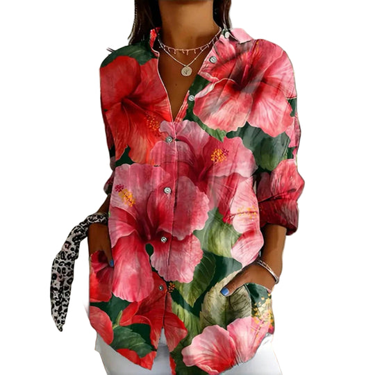 Dames Vintage Blouse Met Tijdloos Design en Ademend Materiaal 0