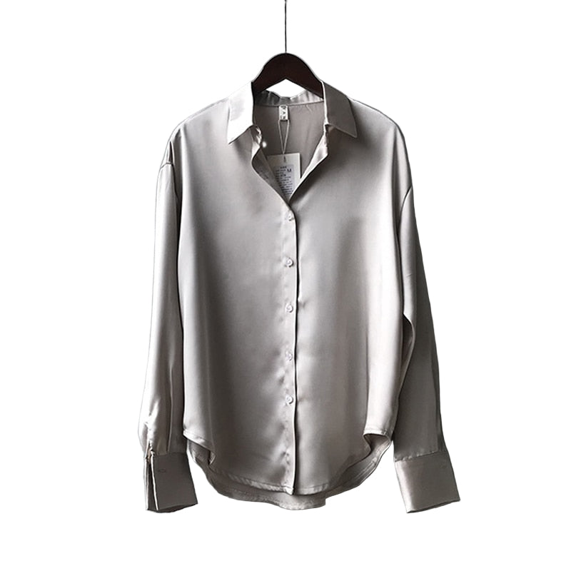 Dames Vintage Blouse met Zijden Overhemdstijl 0