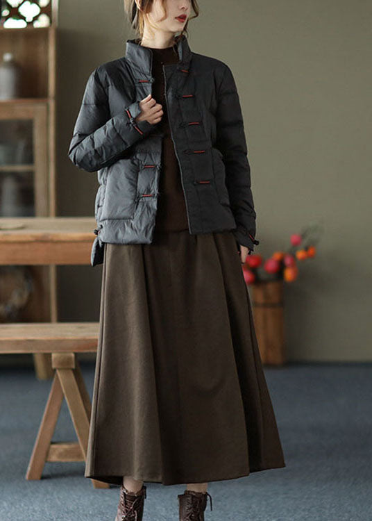 Dames Vintage Winter Donsjas met Opstaande Kraag 2