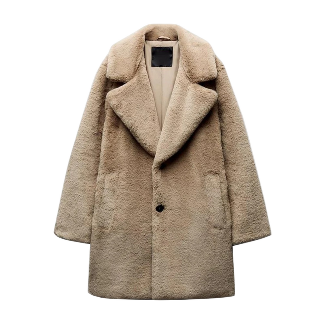 Dames Volledige Lengte Jas – Oversized Pasvorm – Pluche Neppels 0