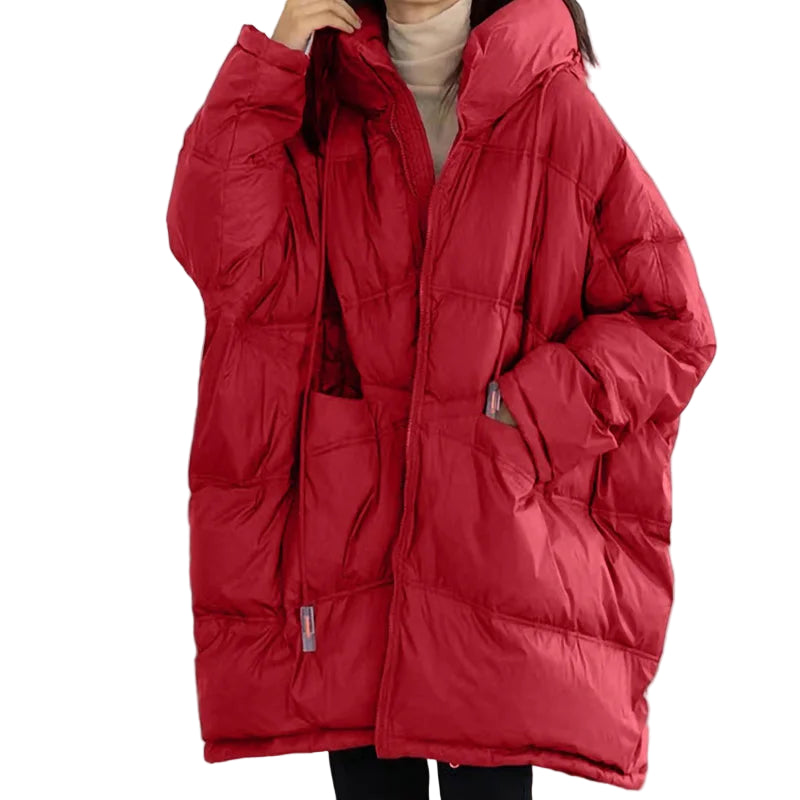 Dames Winter Parka Met Capuchon Losse Pasvorm voor Comfort en Warmte 8