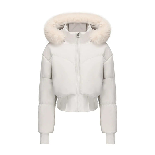 Dames Winterjas Met Capuchon en Luxe Bontkraag 0